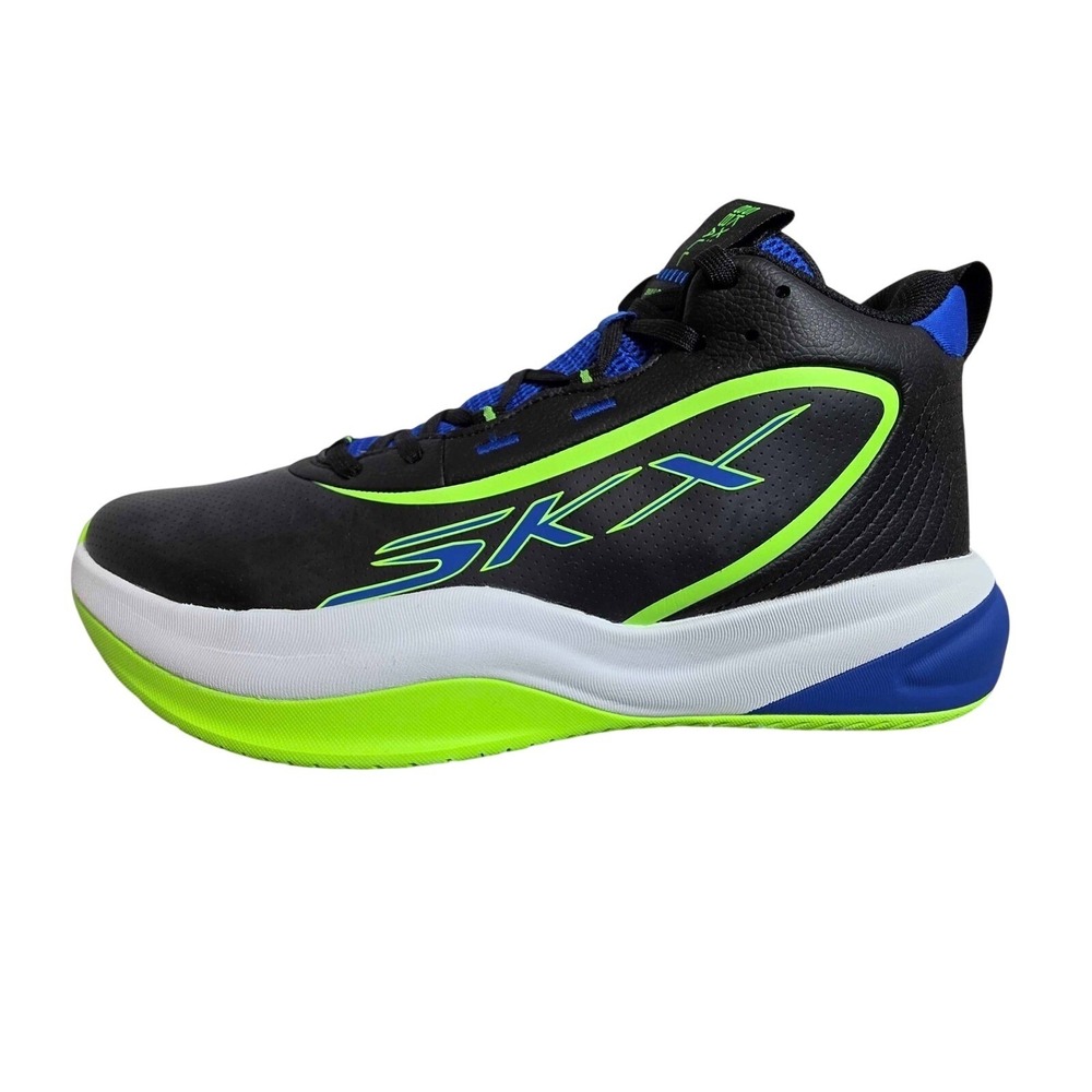 Skechers Basketball SKX League High Top‎ Sneakers Men's 10 Black Blue 253010 NWT